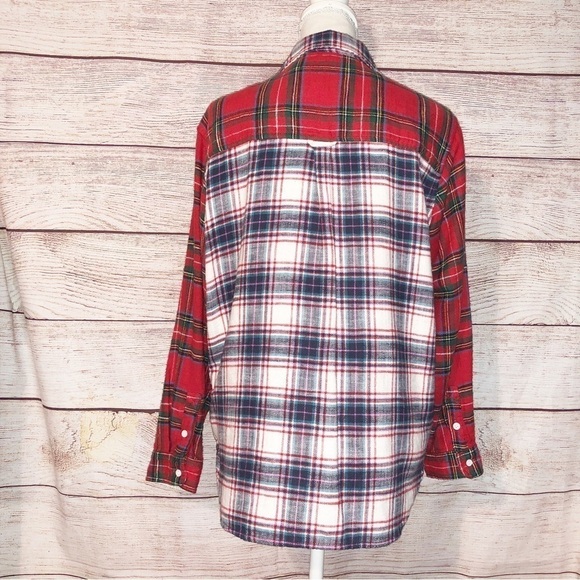 American Eagle Outfitters Red and White Plaid Flannel Size XS - Picture 4 of 12